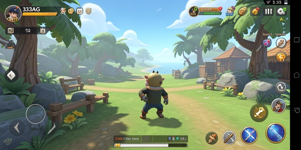 Screenshot gameplay 33AG yang penuh warna dan menyenangkan.