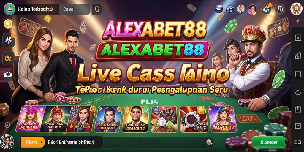 Screenshot dari ALEXABET88 menunjukkan dealer yang sedang bermain langsung dengan pemain.