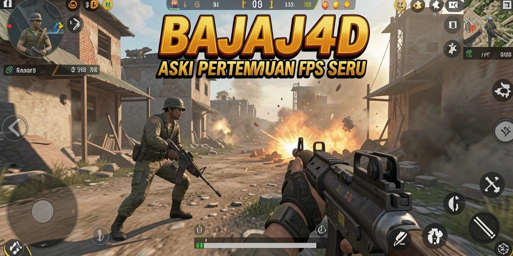Tangkapan layar menampilkan pertempuran epik dalam BAJAJ4D dengan aksi FPS intens.