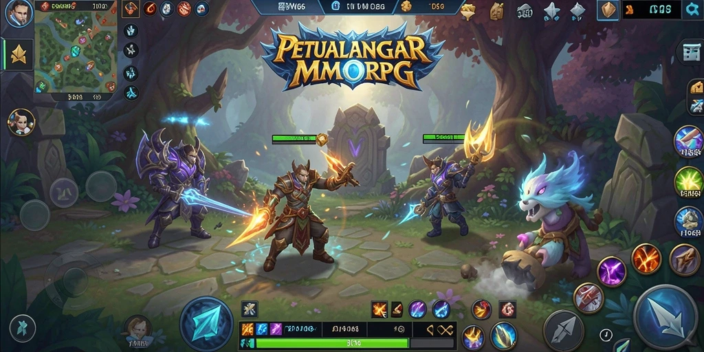 Screenshot gameplay FW66 menunjukkan aksi bertarung dalam dunia MMORPG.