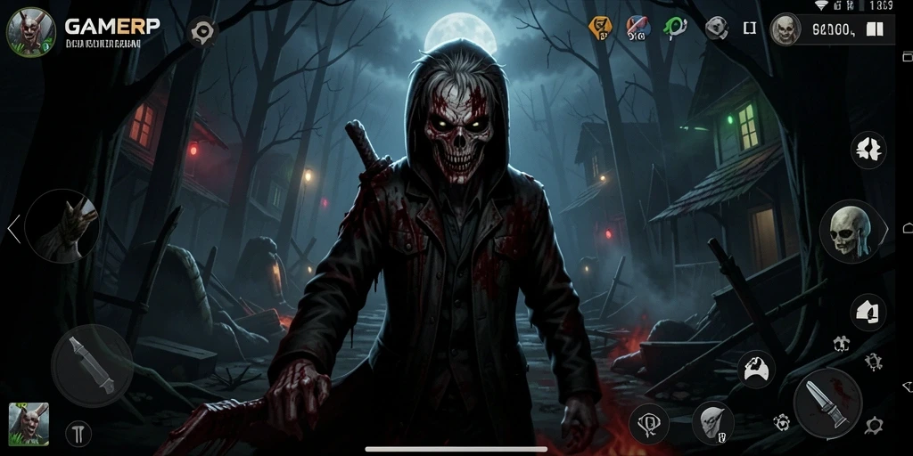 Tampilan gameplay GAMERP yang menyeramkan dan penuh kengerian.