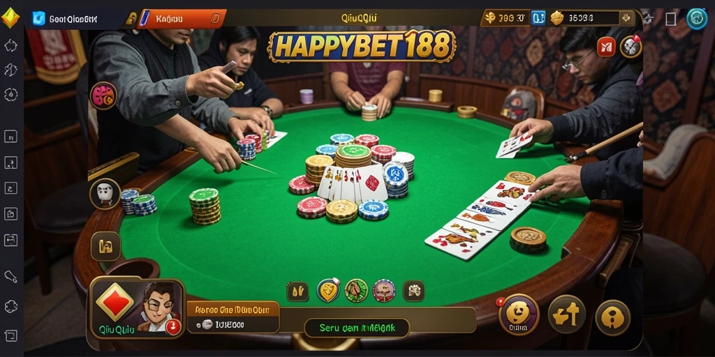 Tampilan gameplay seru QiuQiu di HAPPYBET188.