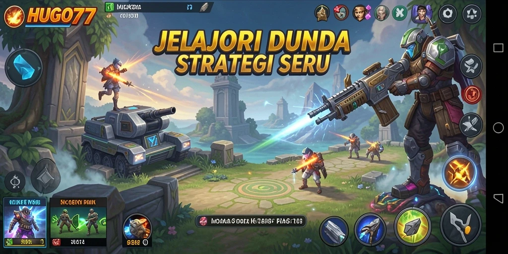 Tampilan gameplay HUGO77 yang menarik dan strategi mendebarkan.