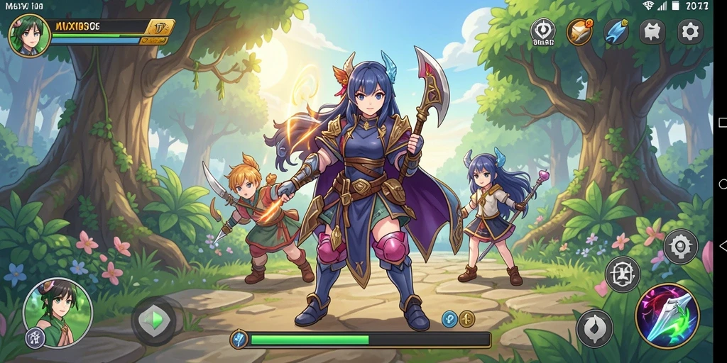 Screenshot gameplay MAXWIN303 dengan karakter anime yang menonjol.