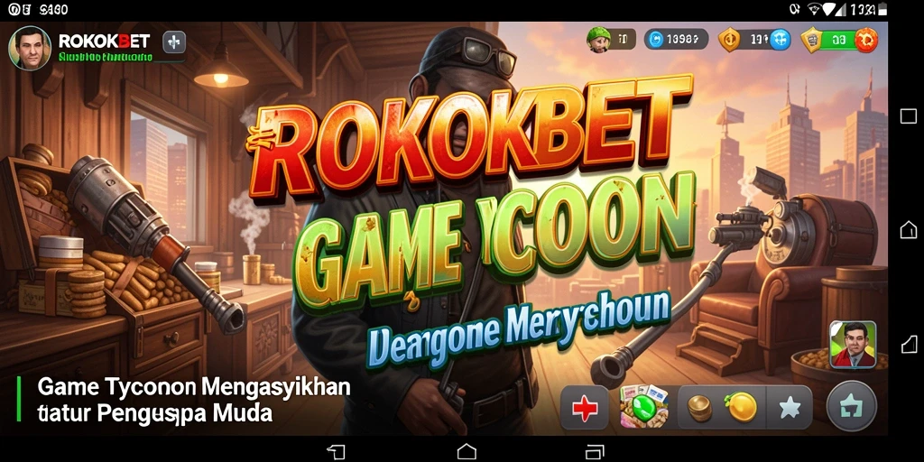 Screenshot utama ROKOKBET menampilkan gameplay pengelolaan bisnis rokok.