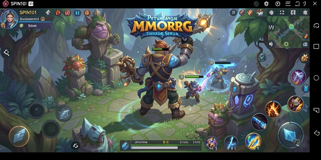 Tangkapan layar menarik dari gameplay MMORPG SPIN101.