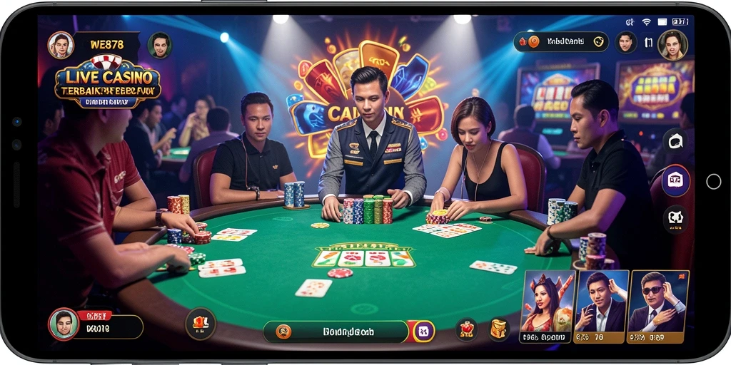 Tampilan gameplay Live Casino yang menegangkan di WE878.